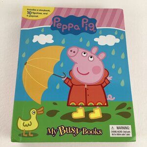 My Busy Books Peppa Pig Storybook 10 PVC Figures Playmat George Zoe Rebecca